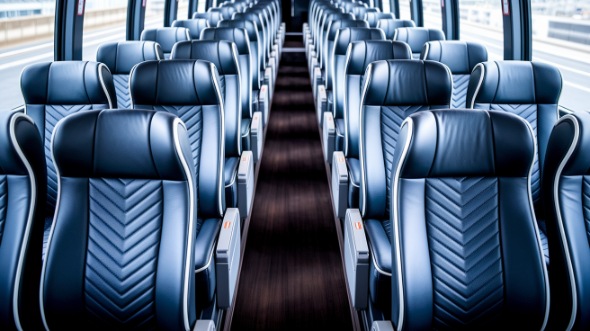 aurora 50 passenger charter bus inside