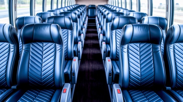 aurora 54 passenger charter bus inside