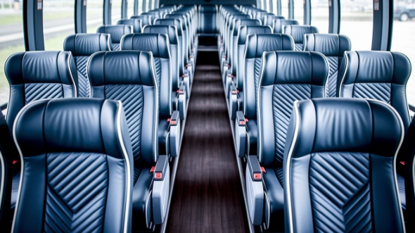 aurora 55 passenger charter bus inside